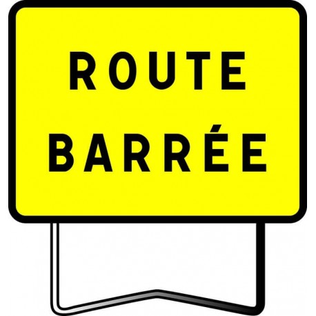 PANNEAU MISTRAL KC1 ROUTE BARREE D800 AVEC DISQUE DISTANCE T1 NADIA SIGNALISATION 201906