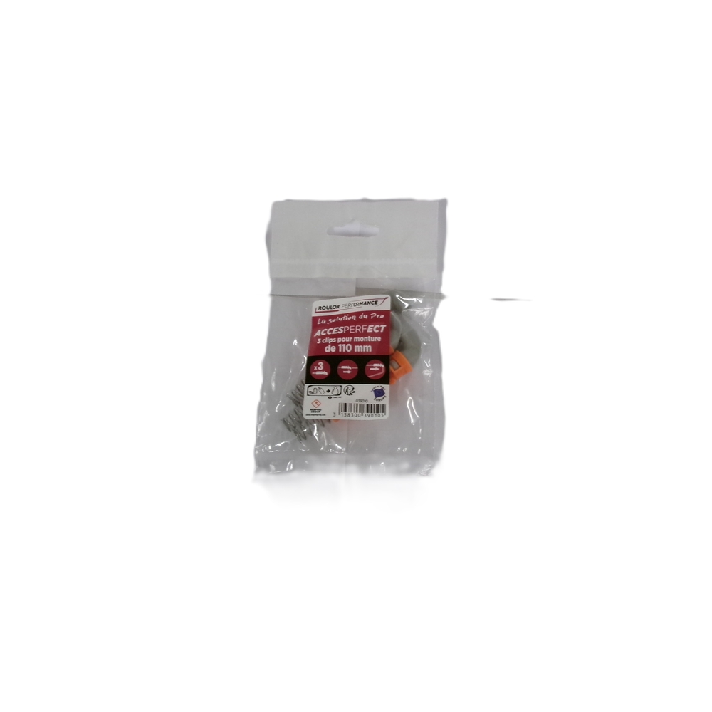 Set de 3 clips pour monture diam 6 mm/manchon 110 mm Accesperfect - ROULOR - 039010