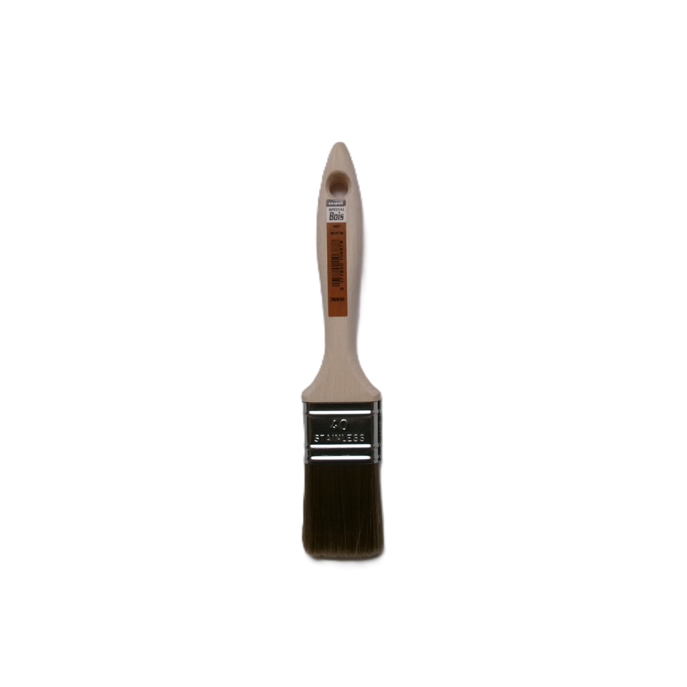 Brosse plate spécial vernis & lasure n°40 en Fillpro manche bois - NESPOLI - 10112 40
