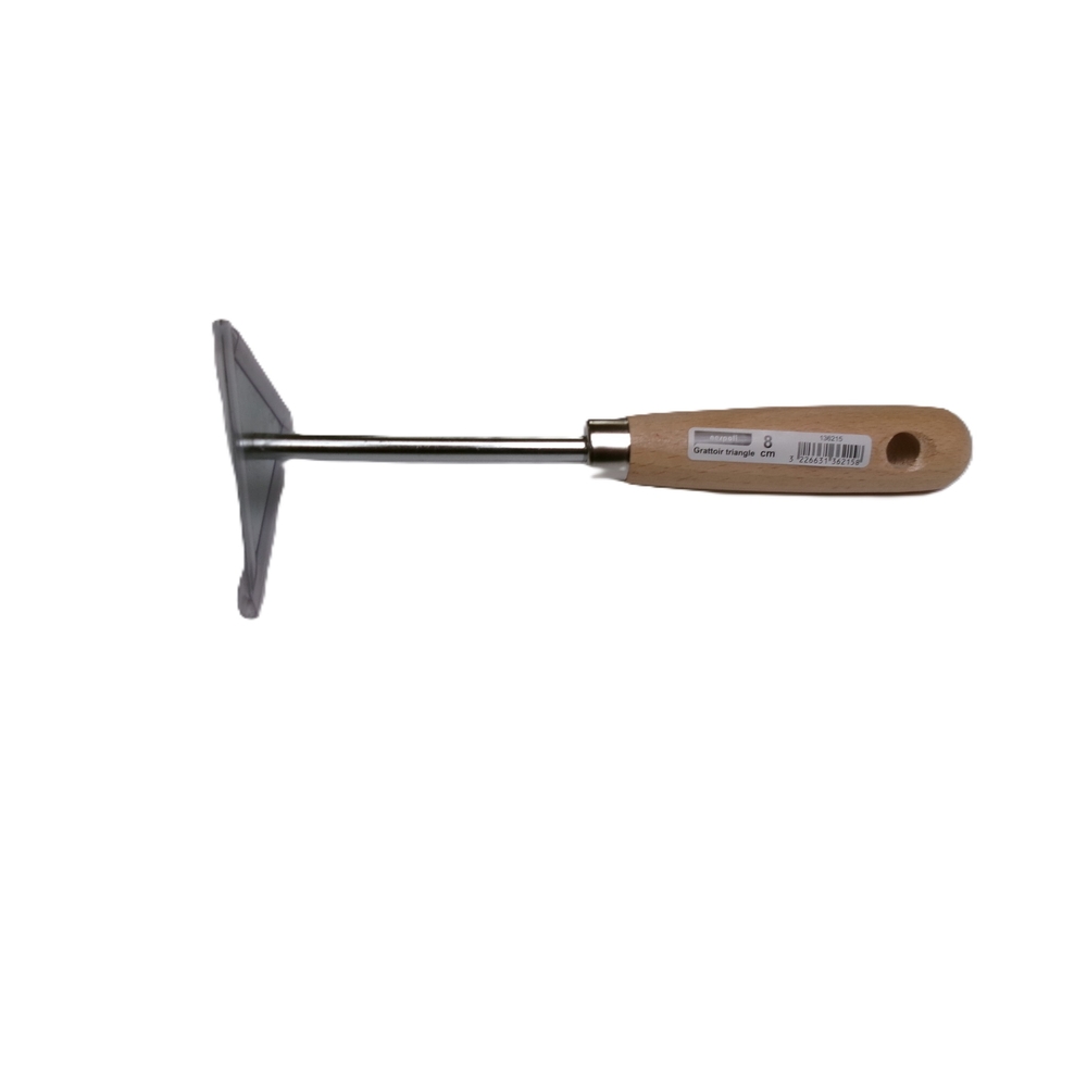 Grattoir triangulaire de 8 cm avec manche bois - NESPOLI - 136215