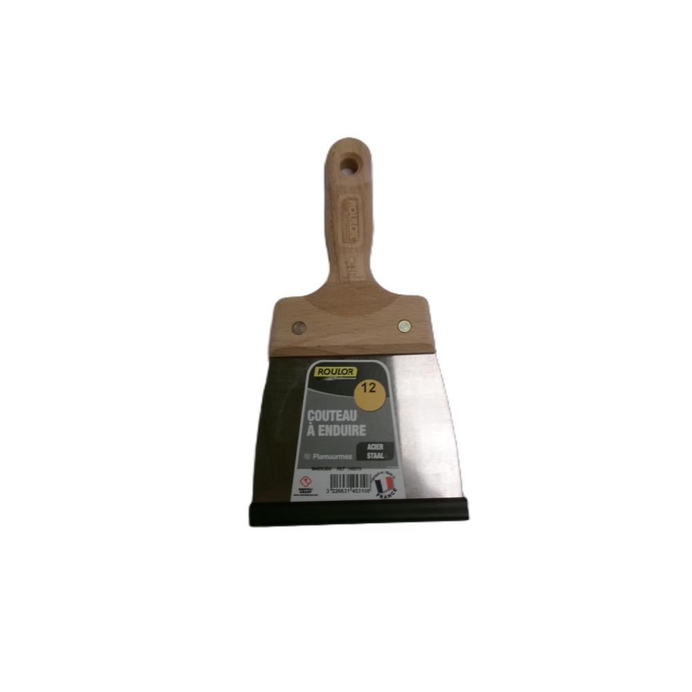 Couteau à enduire acier PRO 12 cm manche bois - ROULOR - 145310