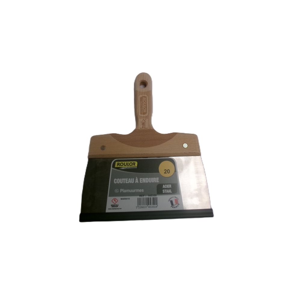 Couteau à enduire acier PRO 20 cm manche bois - ROULOR - 145350