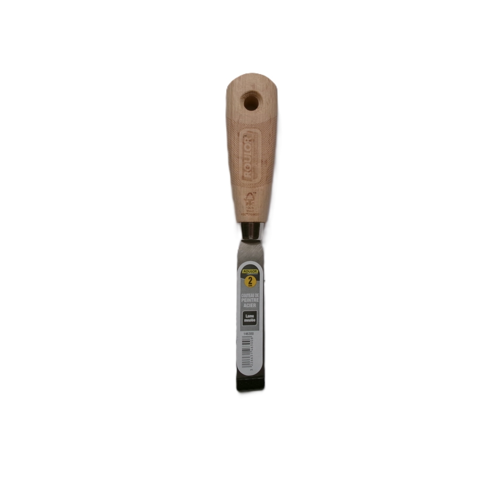 Couteau de peintre acier PRO 2 cm manche bois - ROULOR - 146300