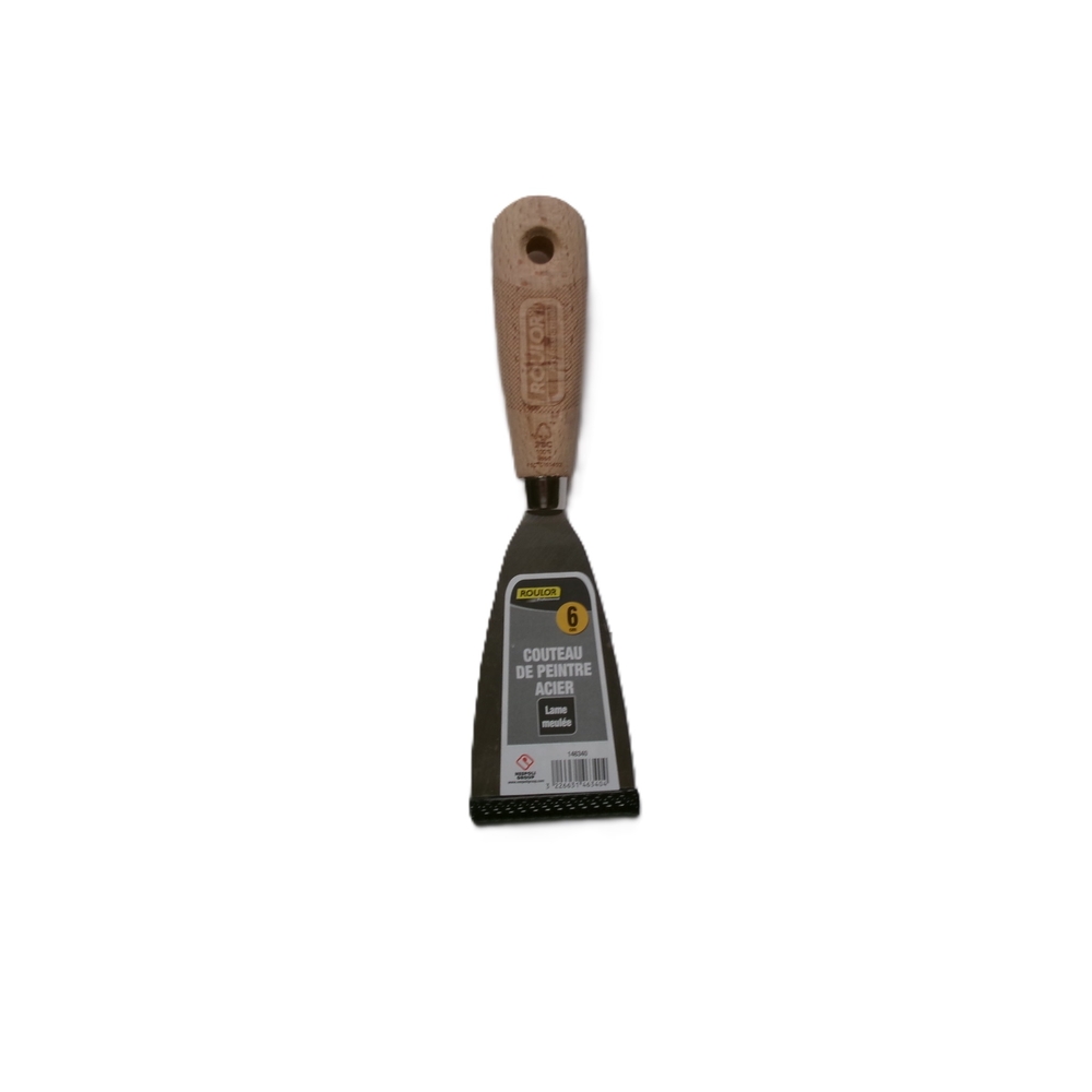 Couteau de peintre acier PRO 6 cm manche bois - ROULOR - 146340