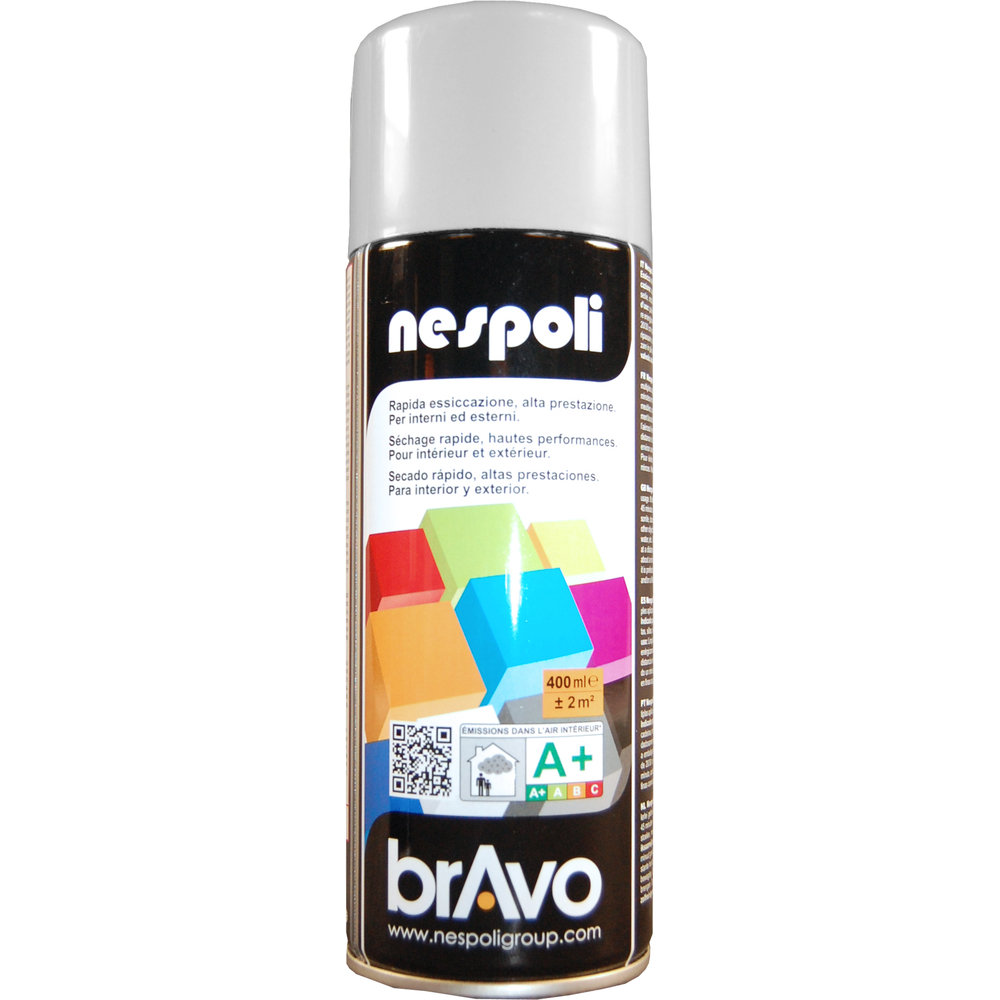 Aérosol de peinture décorative couleur gris clair brillant 400 ml - NESPOLI - 180022