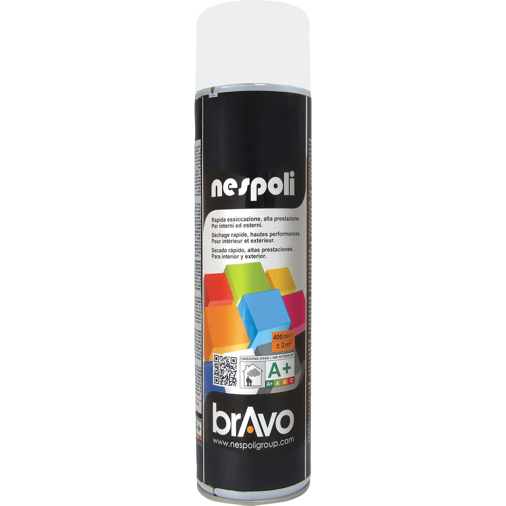 Aérosol de peinture décorative couleur blanc neige mat 600 ml - NESPOLI - 180030