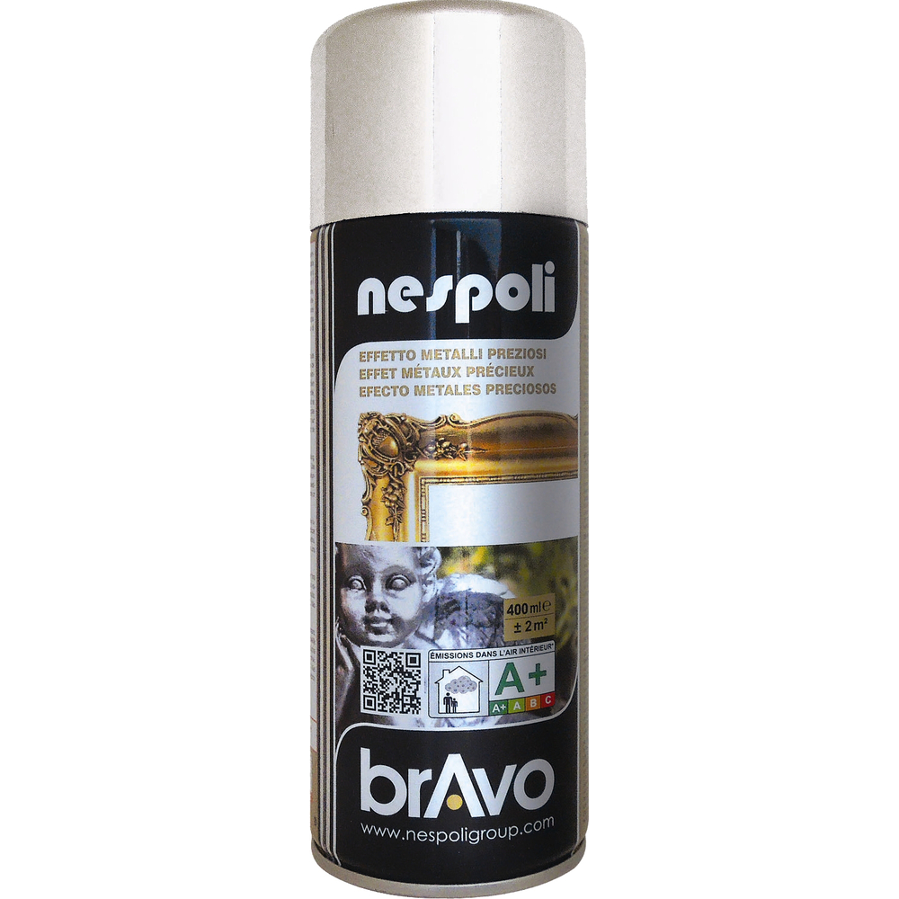 Aérosol de peinture alkyde à effet chromé argent 400 ml - NESPOLI - 180101
