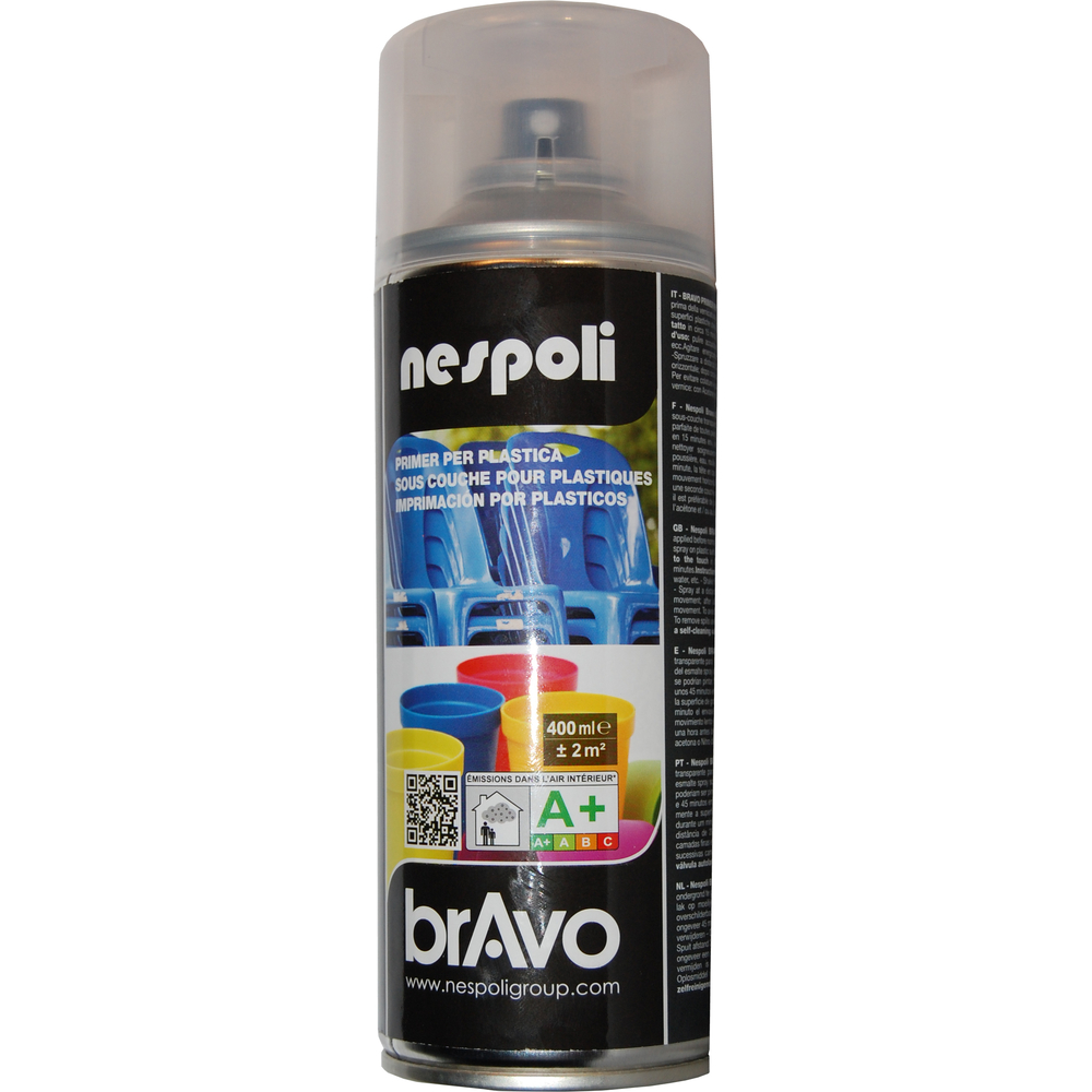 Aérosol de peinture acrylique spéciales sous-couche pour plastique transparent 400 ml - NESPOLI - 180610