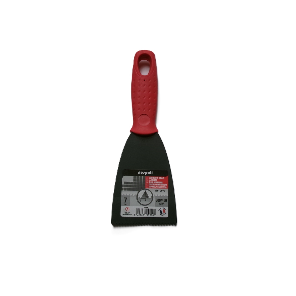 Spatule à colle polyamide 7 cm à dents fines triangulaires - NESPOLI - 189900