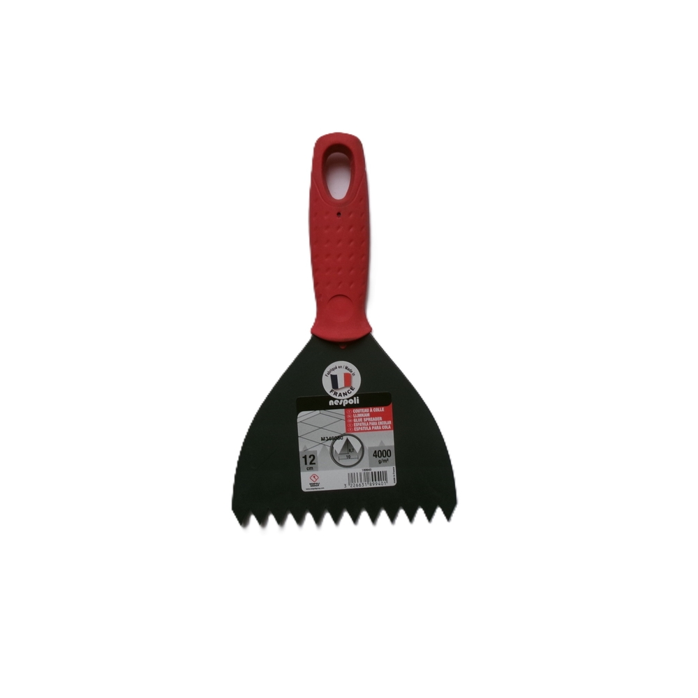 Spatule à colle polyamide 12 cm dents larges triangulaires - NESPOLI - 189940