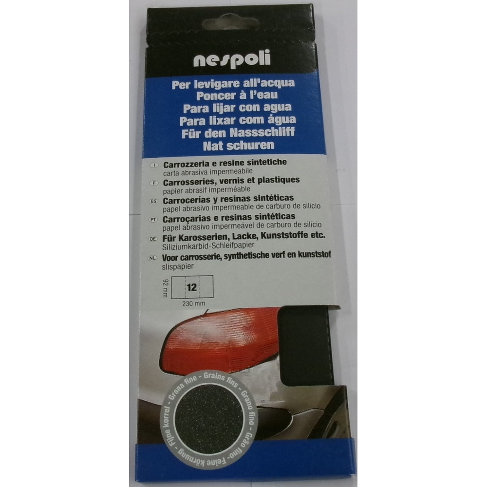 Pochette de papier abrasif imperméable grain fin 600 - NESPOLI - 190700