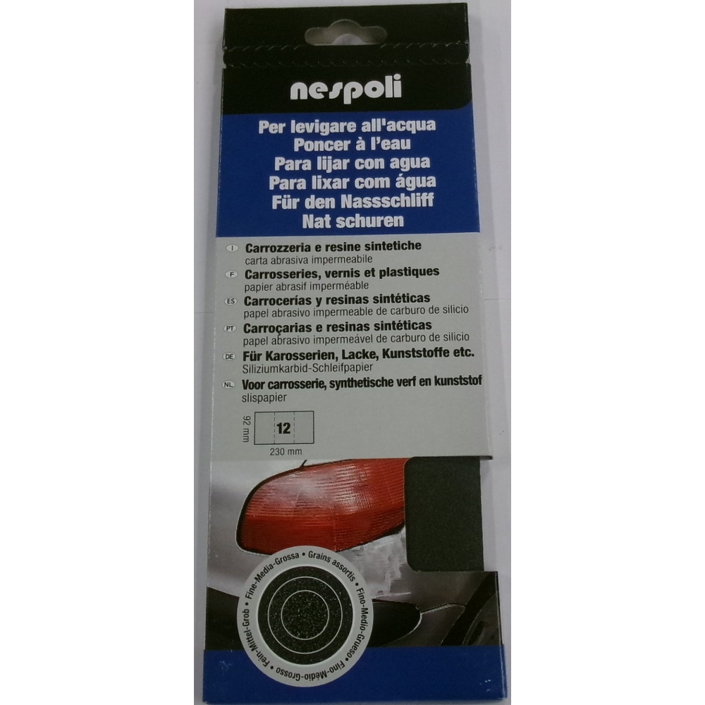 Pochette assortiment de papier abrasif imperméable - NESPOLI - 190703