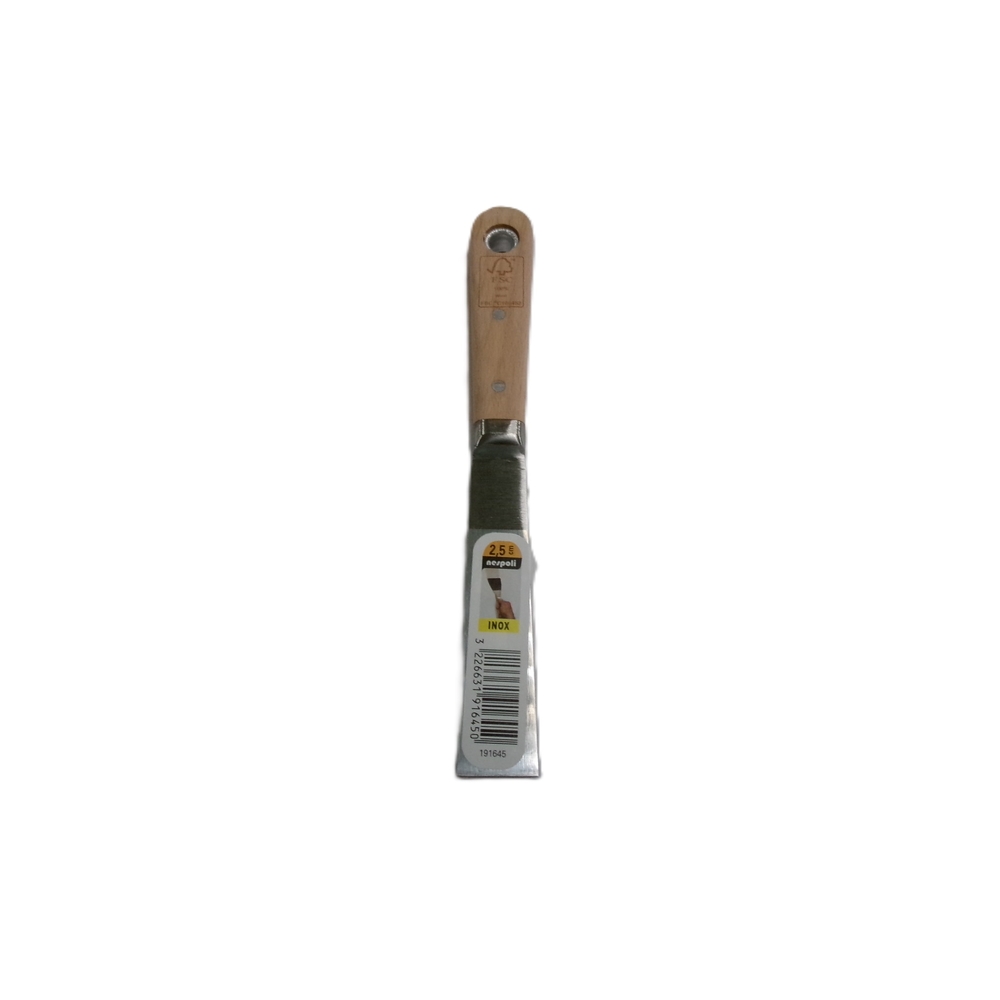 Couteau de peintre inox PRO 2,5 cm manche bois FSC - NESPOLI - 191645