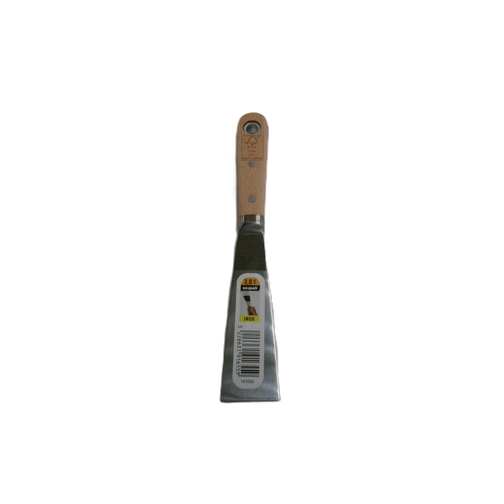 Couteau de peintre inox PRO 3,8 cm manche bois FSC - NESPOLI - 191655