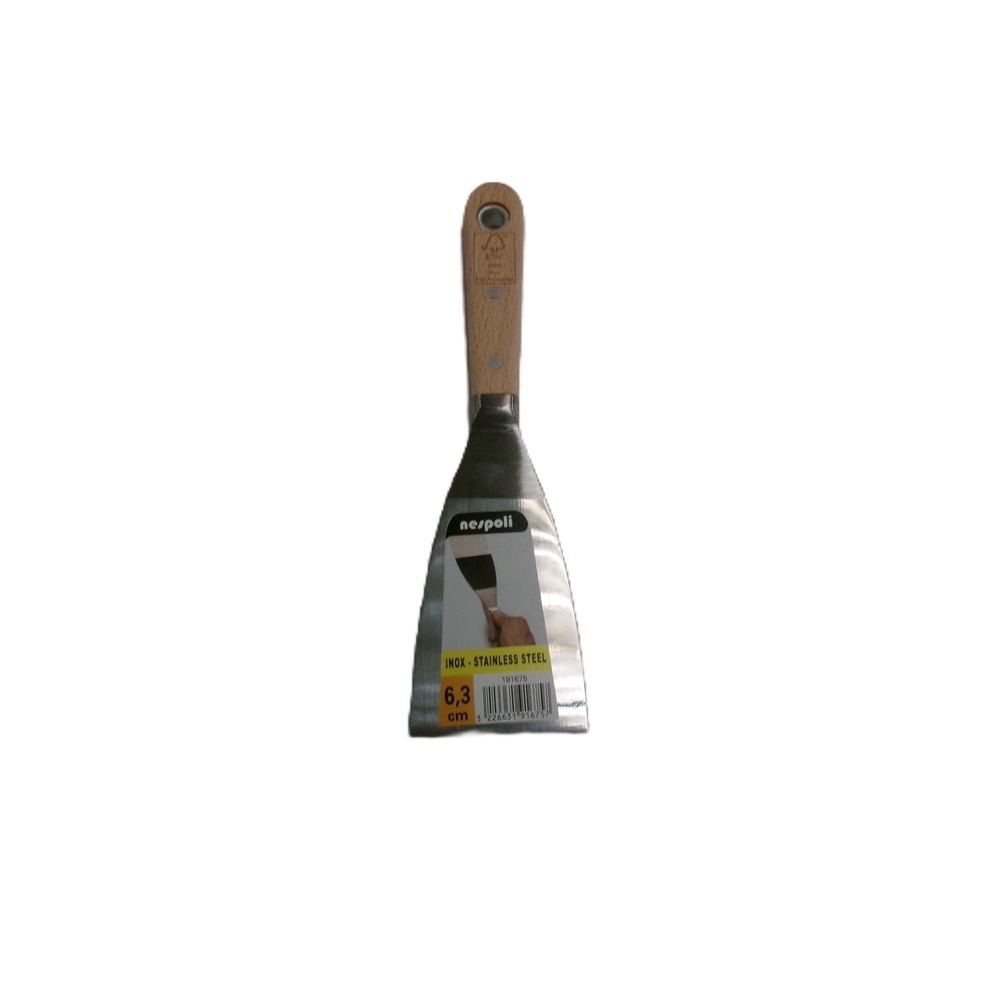 Couteau de peintre inox PRO 6,3 cm manche bois FSC - NESPOLI - 191675