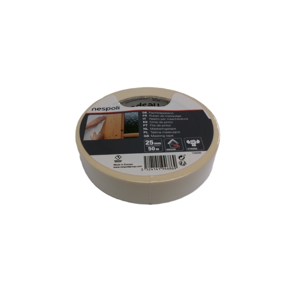 Ruban de masquage en caoutchouc naturel L.25m x l.50mm - NESPOLI - 194686