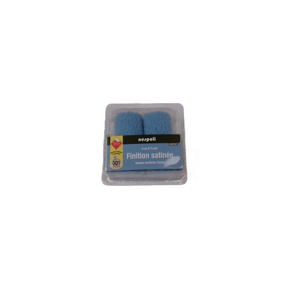 Lot de 2 mini-manchons Teflon finition satinée pour surfaces lisses 60 mm - NESPOLI - 27164060
