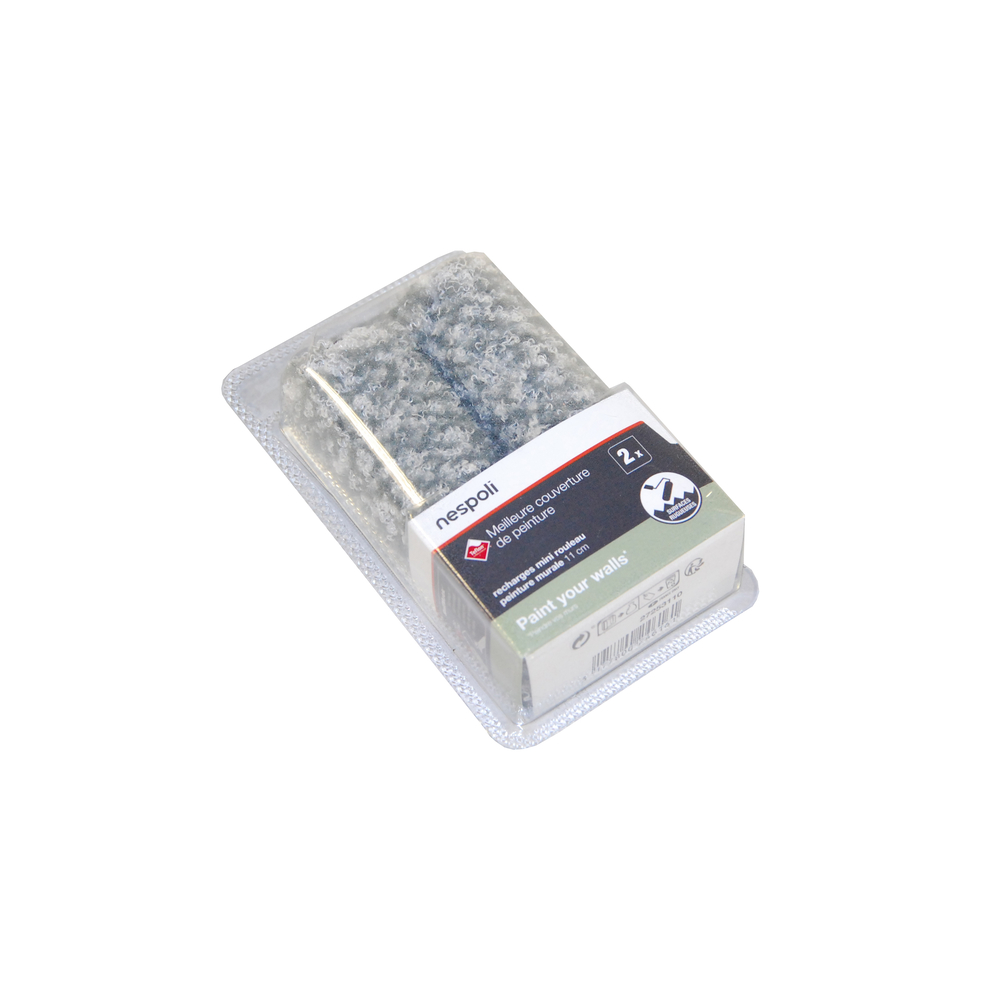 Lot de 2 mini-manchons Rollmatic pour murs et plafonds surfaces peu rugueuses 110 mm - NESPOLI - 27253110