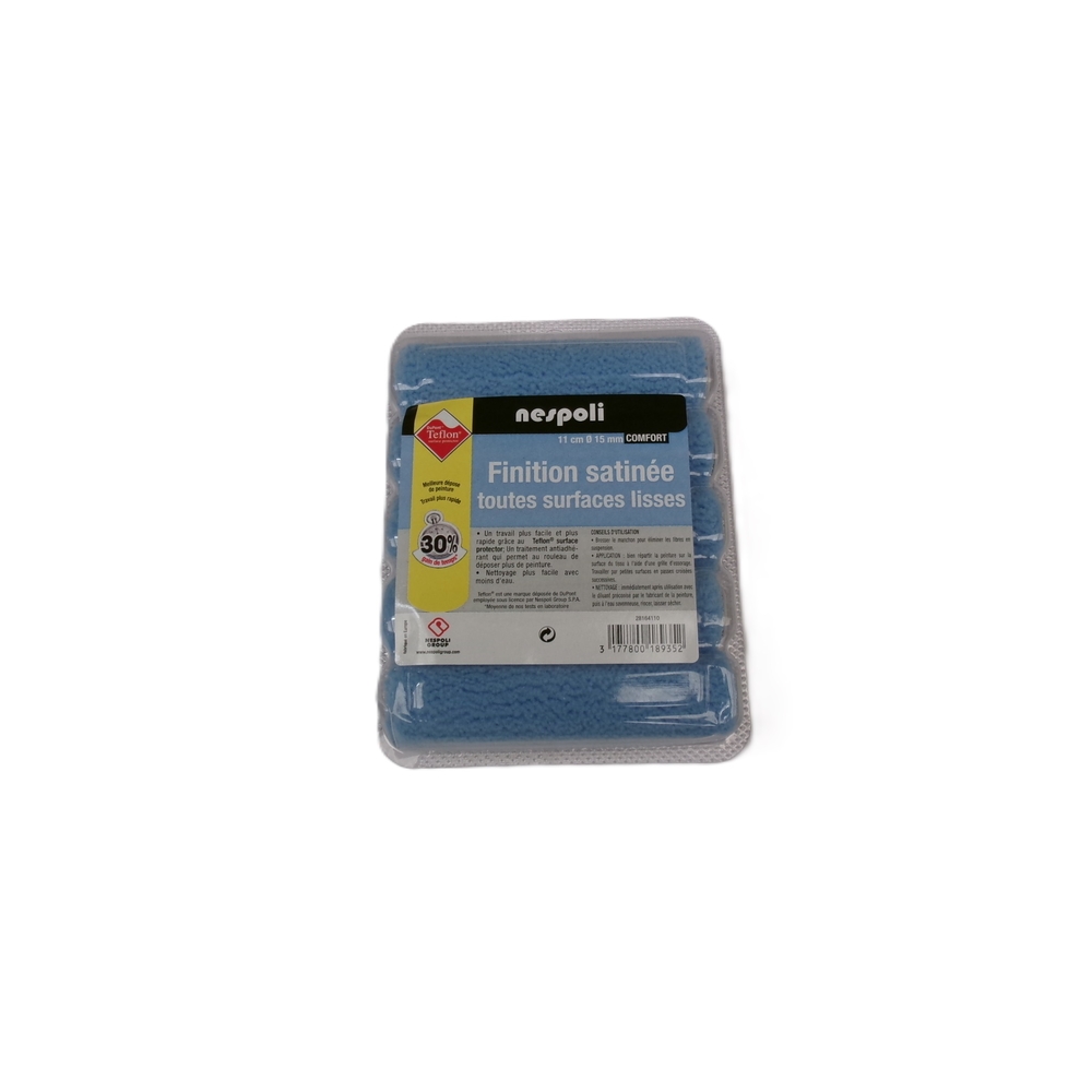 Boite 5 mini-manchons Teflon finition satinée pour surfaces lisses 110 mm - NESPOLI - 28164110