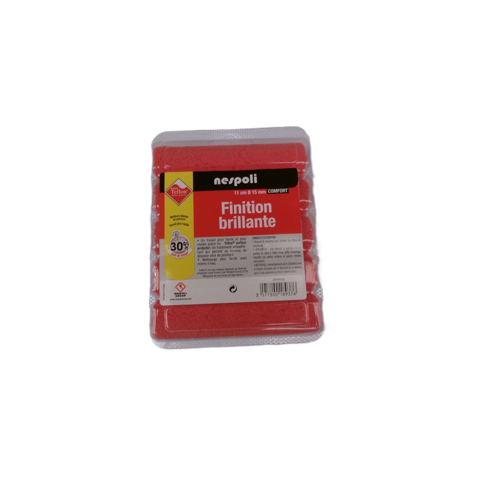 Boite 5 mini-manchons Teflon finition brillante pour surfaces lisses 110 mm - NESPOLI - 28170110