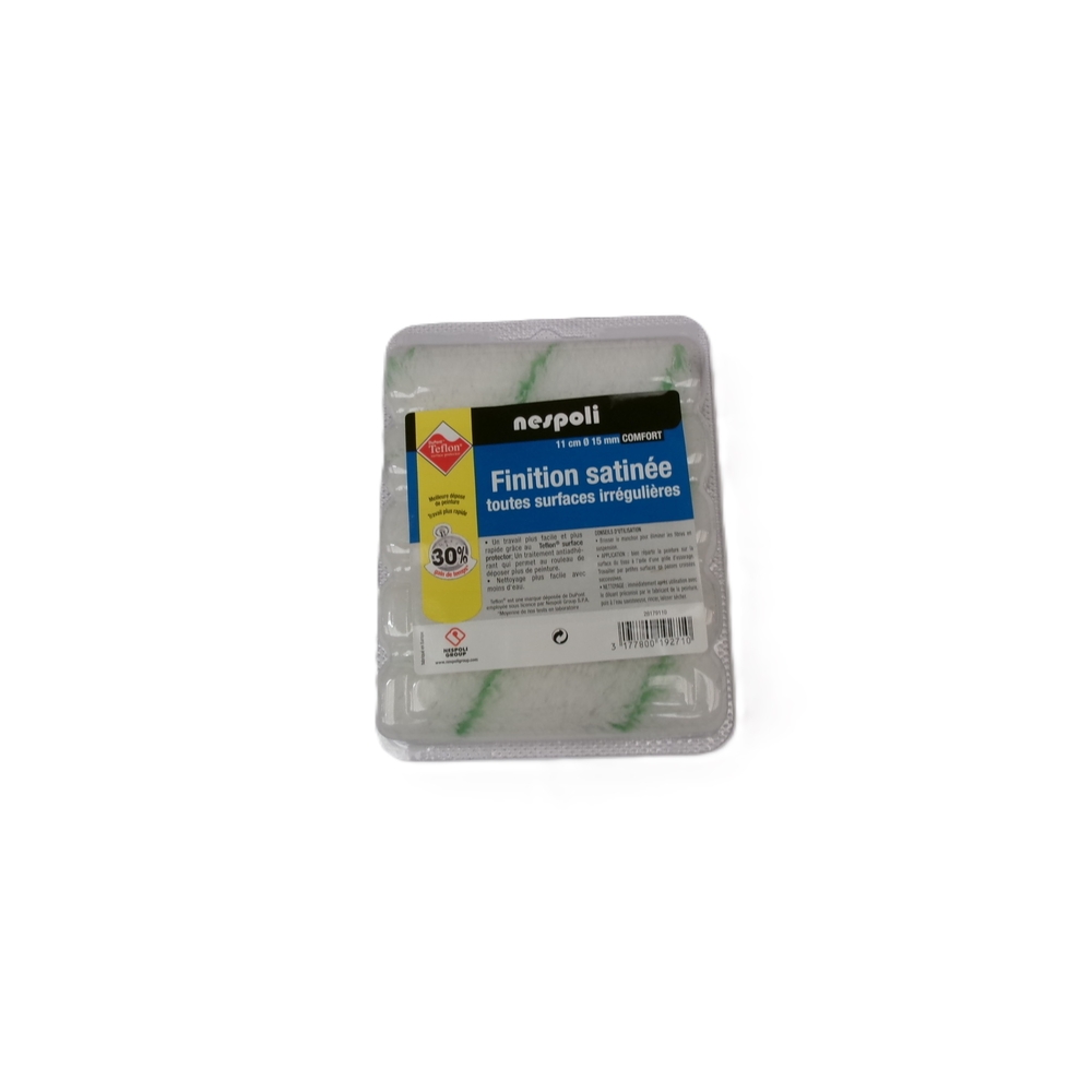 Boite 5 mini-manchons Teflon finition satinée pour surfaces irrégulières 110 mm - NESPOLI - 28179110