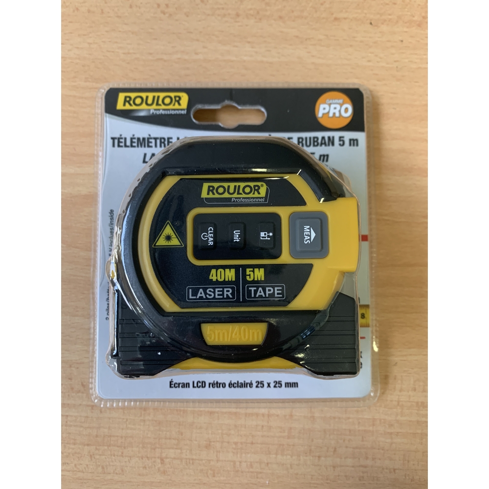 Mètre ruban 5m + télémètre laser 40m - ROULOR - 290100