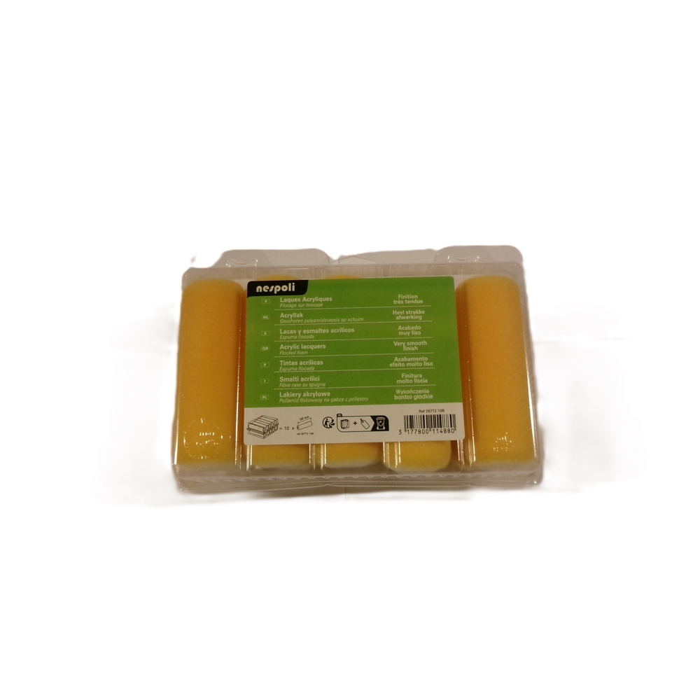 Boite de 10 mini-manchons mousse floquée 110 mm - NESPOLI - 2977210B