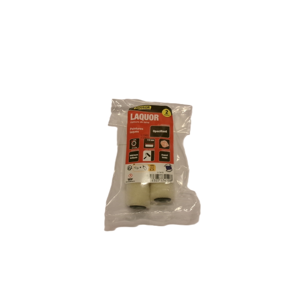 Lot de 2 mini-manchons laqueur 110 mm pour surfaces lisses et préparées - ROULOR - 317410