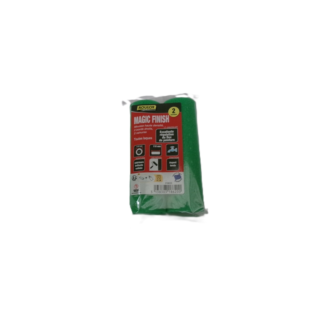 Lot de 2 mini-manchons Magic Finish 110 mm pour surfaces lisses et préparées - ROULOR - 318620