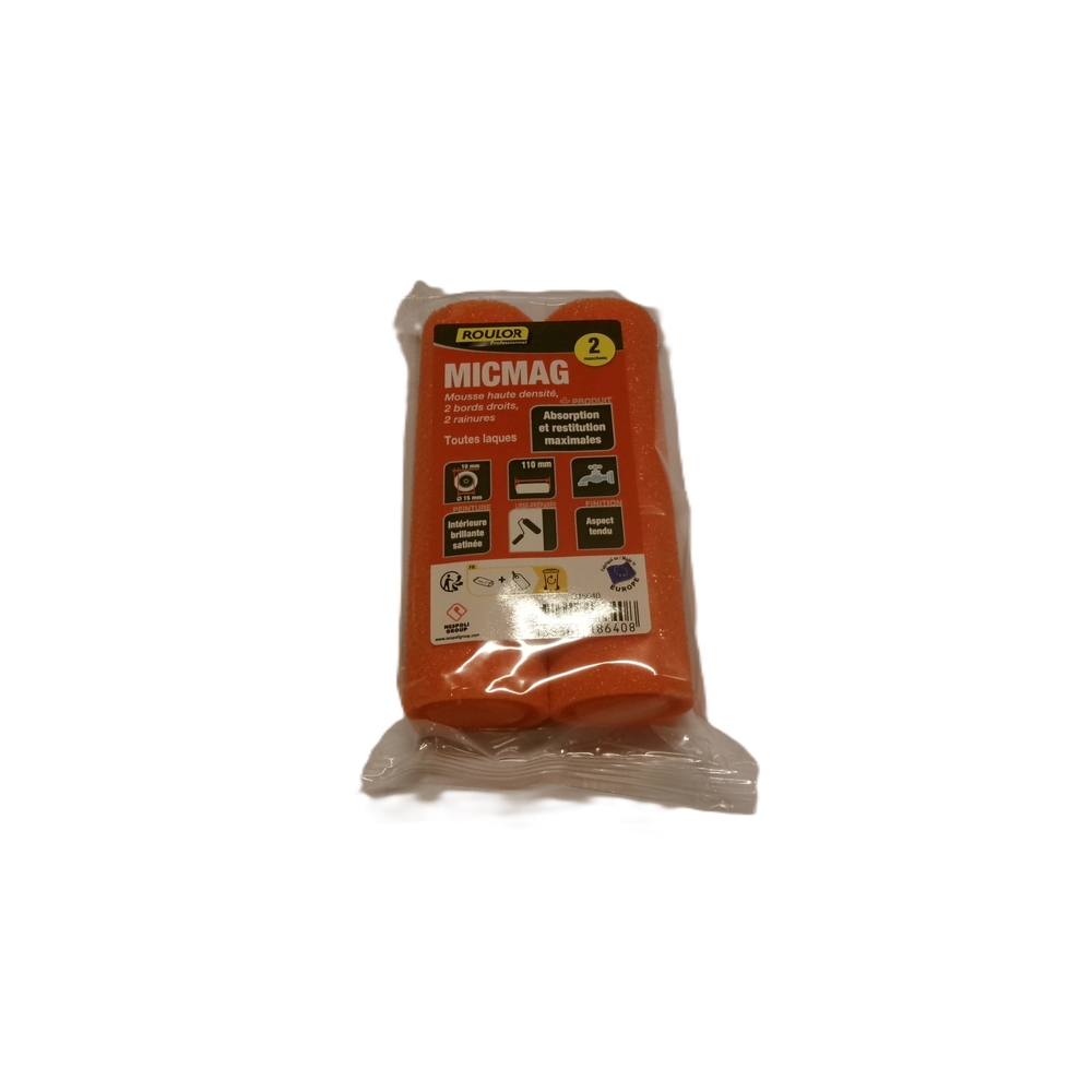 Lot de 2 mini-manchons Micmag 110 mm pour surfaces lisses et préparées - ROULOR - 318640