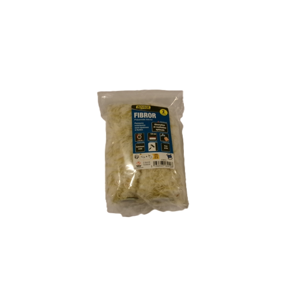 Lot de 2 mini-manchons Fibror médium 120 mm pour surfaces irrégulières - ROULOR - 318912