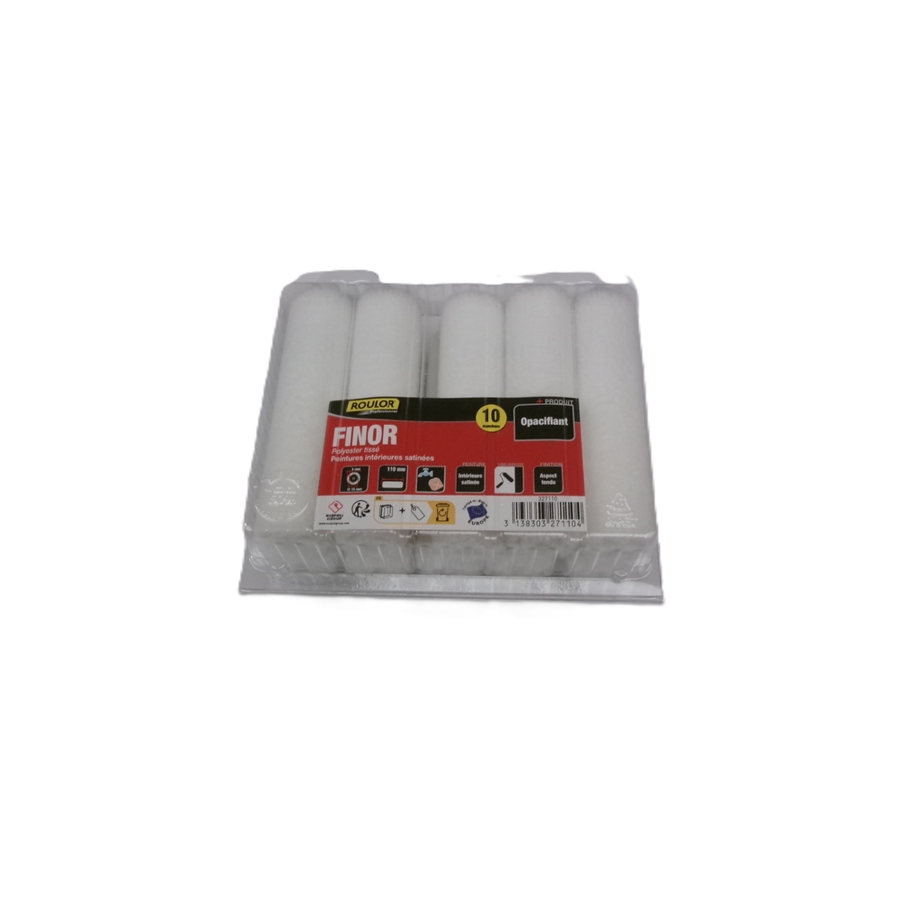 Boite de 10 mini-manchons Finor 110 mm pour surfaces lisses et préparées - ROULOR - 327110