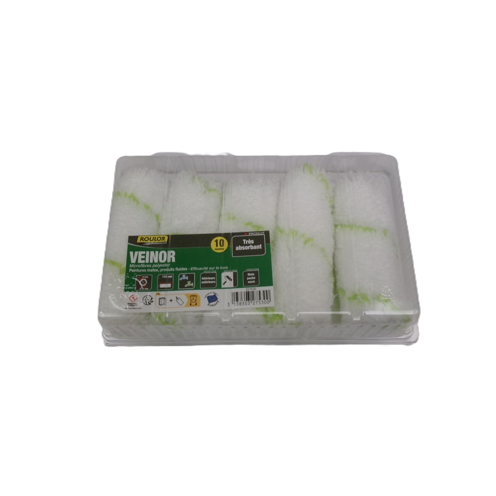 Boite de 10 mini-manchons Veinor 110 mm pour surfaces régulières - ROULOR - 327530