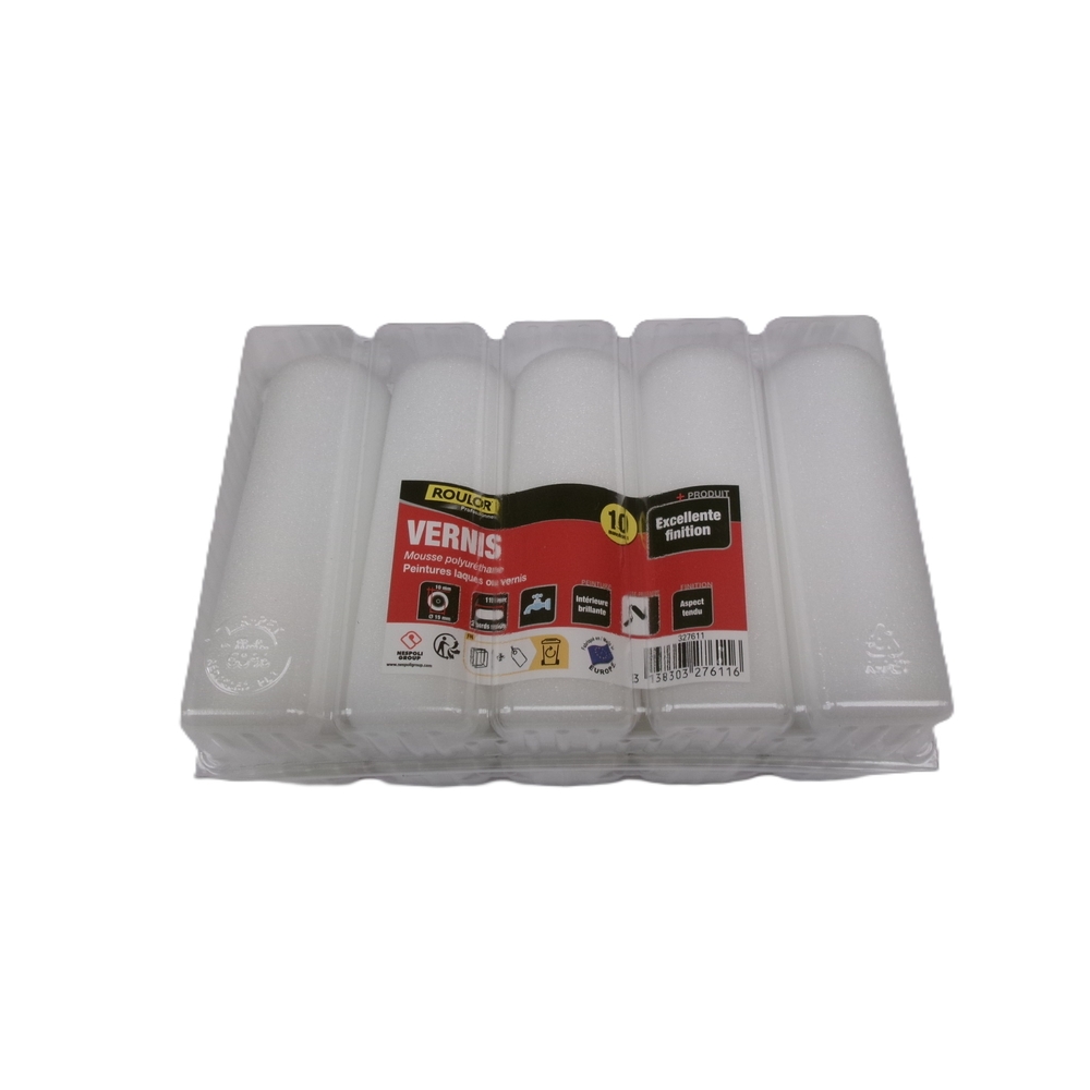 Boite de 10 mini-manchons mousse 110 mm pour surfaces lisses et préparées - ROULOR - 327611