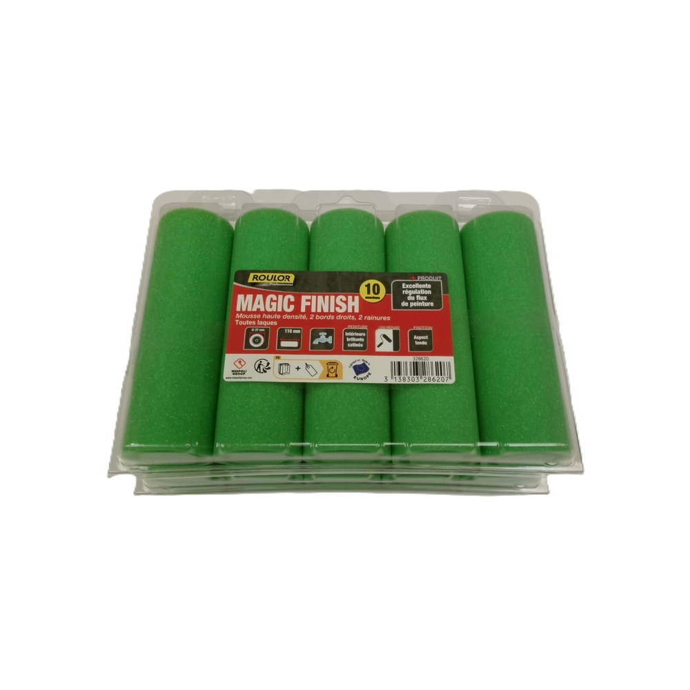 Boite de 10 mini-manchons Magic Finish 110 mm pour surfaces lisses et préparées - ROULOR - 328620