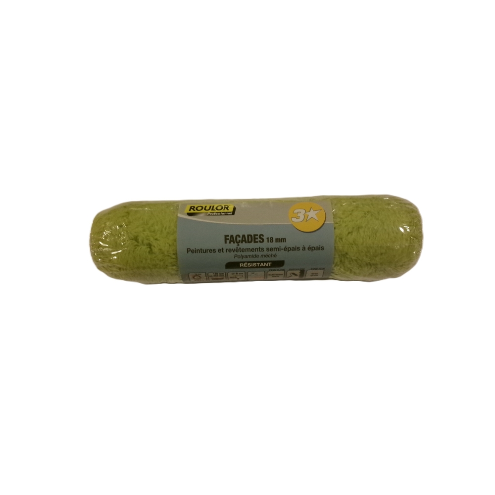 Manchon 3* méché long 250 mm fibre 18 mm pour surfaces irrégulières - ROULOR - 331714