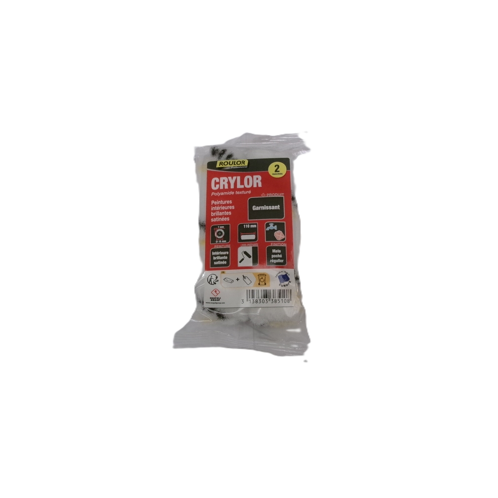 Lot de 2 mini-manchons Crylor 110 mm pour surfaces lisses et préparées - ROULOR - 338510