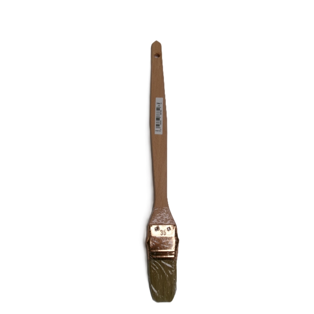Brosse 3* coudée sur plat n°35 pour peinture phases solvantées manche bois - ROULOR - 386735