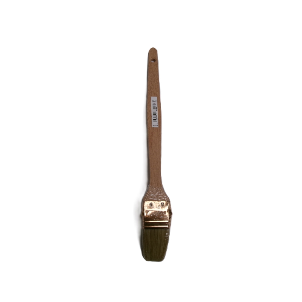 Brosse 3* coudée sur plat n°40 pour peinture phases solvantées manche bois - ROULOR - 386740