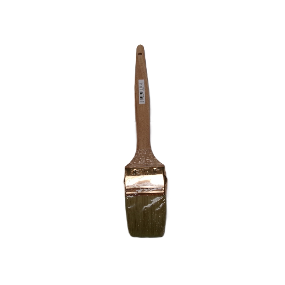 Brosse 3* coudée sur plat n°60 pour peinture phases solvantées manche bois - ROULOR - 386760