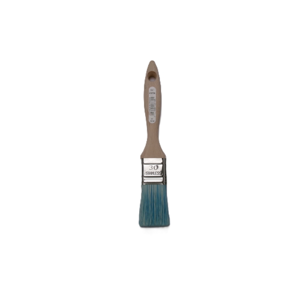 Brosse 5* plate épaisse n°30 pour peinture phases aqueuses manche bois - ROULOR - 418730
