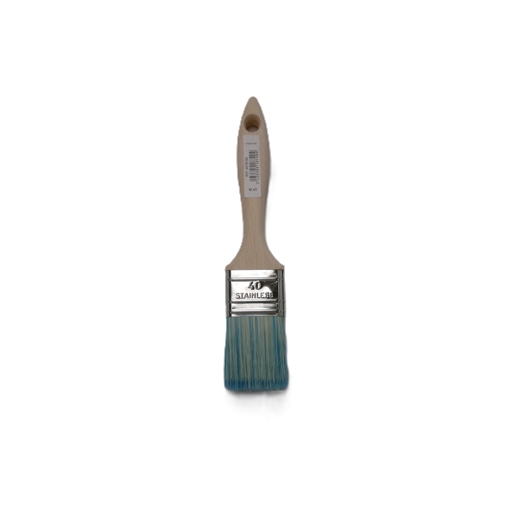 Brosse 5* plate épaisse n°40 pour peinture phases aqueuses manche bois - ROULOR - 418740