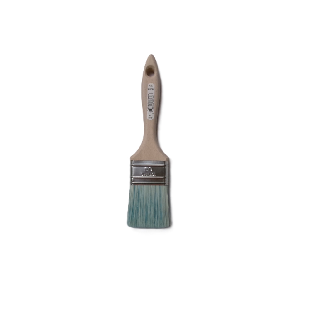 Brosse 5* plate épaisse n°50 pour peinture phases aqueuses manche bois - ROULOR - 418750