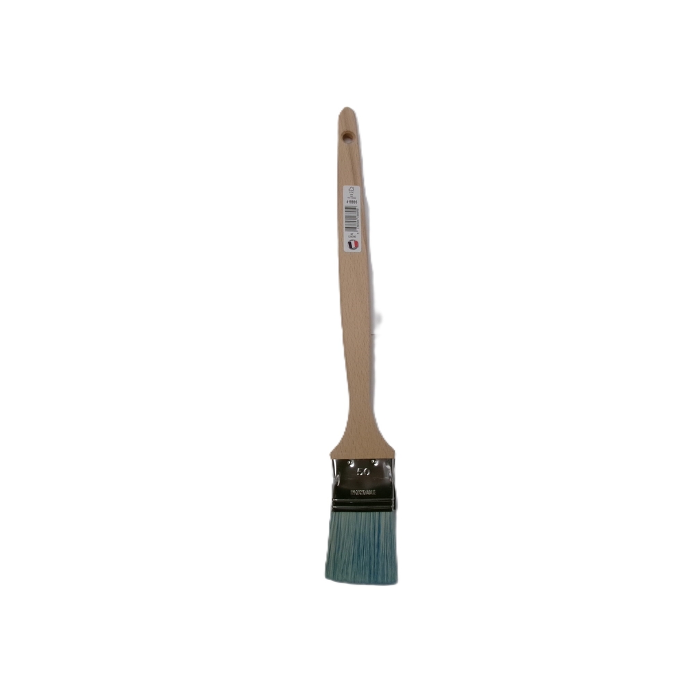 Brosse 5* coudée sur plat n°50 pour peinture phases aqueuses manche bois - ROULOR - 418805