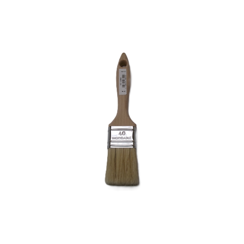 Brosse 3* plate épaisse n°40 pour peinture phases solvantées manche bois - ROULOR - 426840