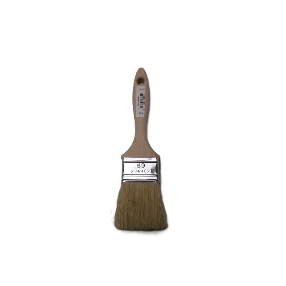 Brosse 3* plate épaisse n°50 pour peinture phases solvantées manche bois - ROULOR - 426850