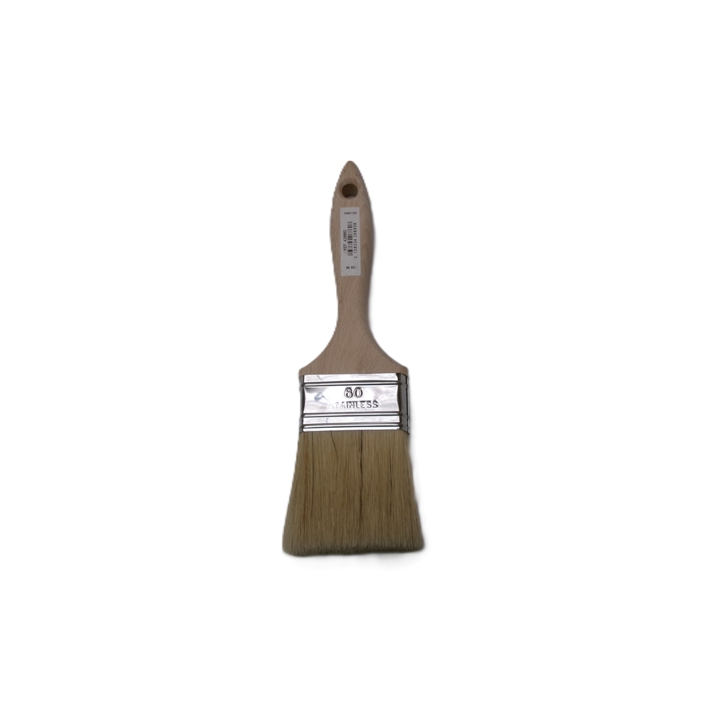 Brosse 3* plate épaisse n°60 pour peinture phases solvantées manche bois - ROULOR - 426860
