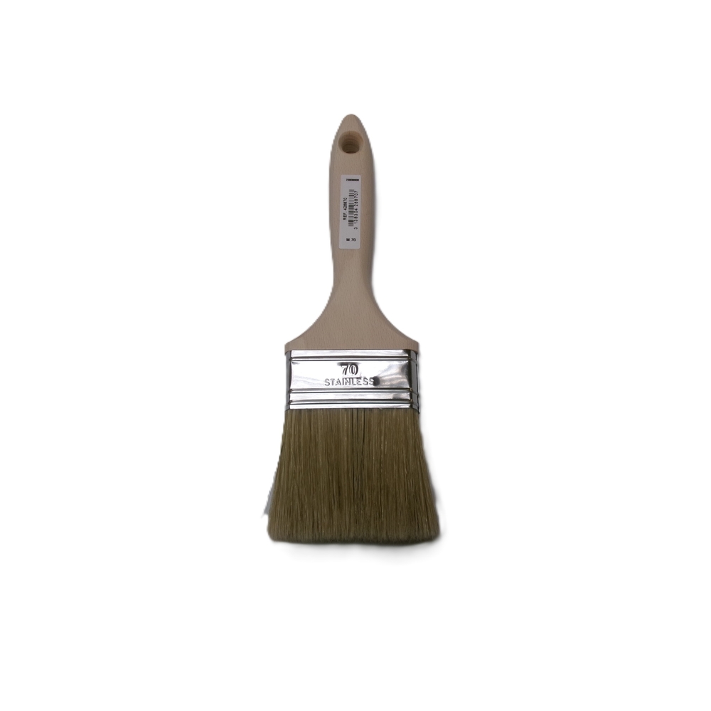 Brosse 3* plate épaisse n°70 pour peinture phases solvantées manche bois - ROULOR - 426870