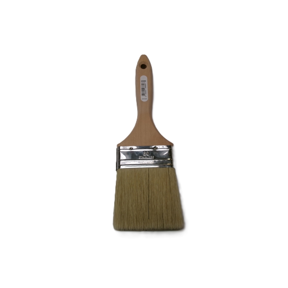 Brosse 3* plate épaisse n°80 pour peinture phases solvantées manche bois - ROULOR - 426880
