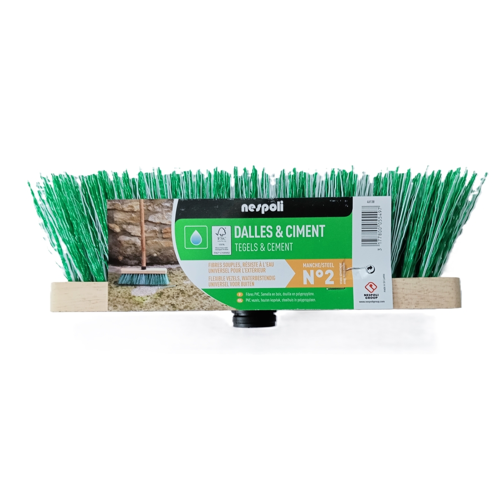 Balai sol ciment 29 cm semelle bois FSC - NESPOLI - 46138
